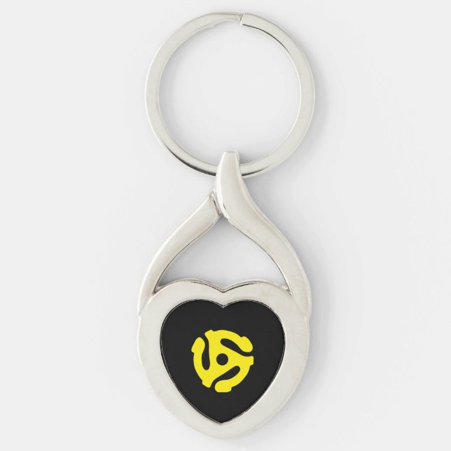 Chaveiro LEGAL Retro Vintage Yellow 45 espaçador DJ (Frente)