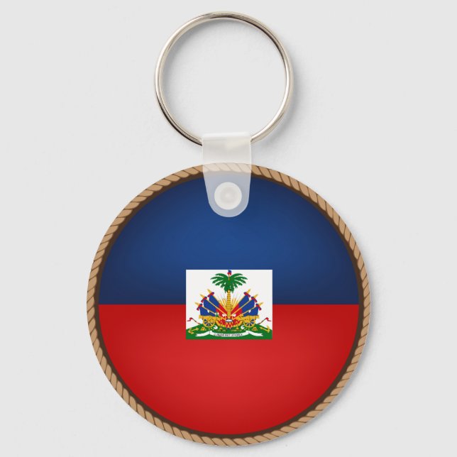 Chaveiro Legal selo de bandeira do Haiti (Frente)