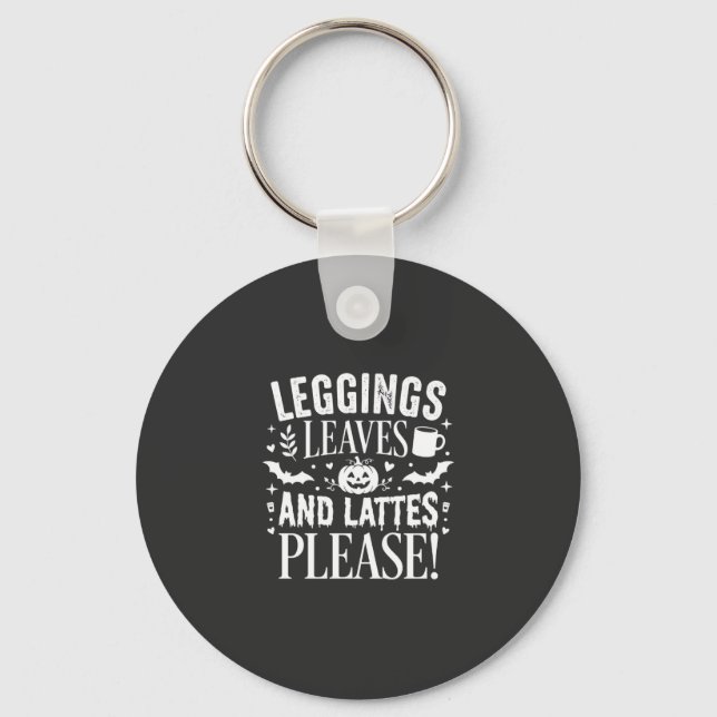 Chaveiro Leggings de Halloween Folhas e Lattes Café de Outo (Frente)
