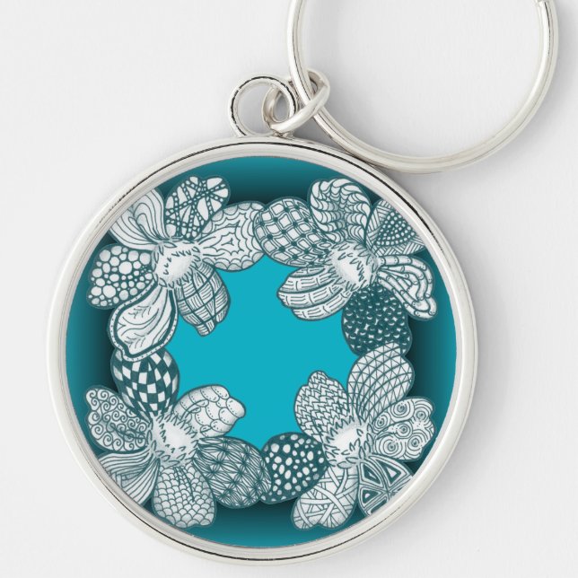 Chaveiro Lei de Flor Desenhada à Mão Escolhe Qualquer Cor (Frente)