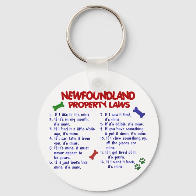 Chaveiro Lei de propriedade da NEWFOUNDLAND 2 (Frente)