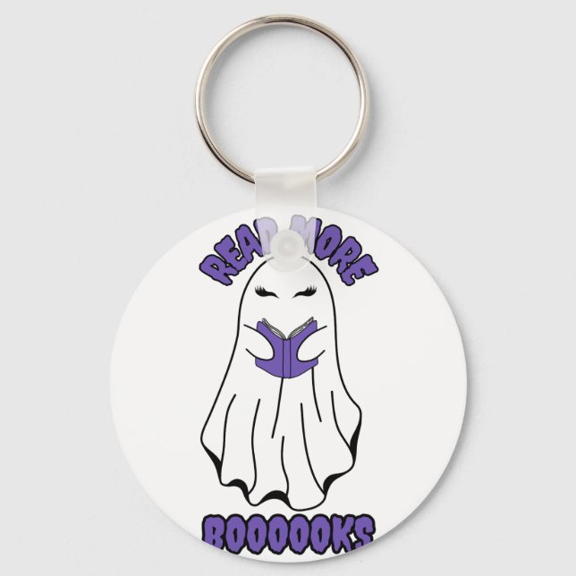 Chaveiro Leia mais livros Halloween Ghost Purple (Frente)