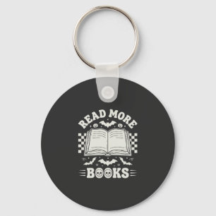 Chaveiro Leia Mais Livros Retro Halloween Amante de Livros