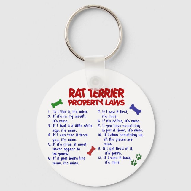 Chaveiro Leis de Propriedades do TERRIER RAT 2 (Frente)