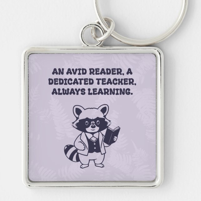 Chaveiro Leitor Ávido Professor Dedicado Sempre Aprendendo (Frente)