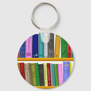 Chaveiro leitura da biblioteca de livros de prateleiras