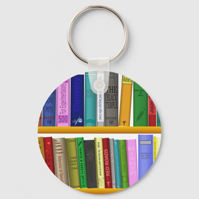 Chaveiro leitura da biblioteca de livros de prateleiras (Frente)