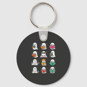 Chaveiro Leitura do Livro de Halloween Fantasmas Desenho da