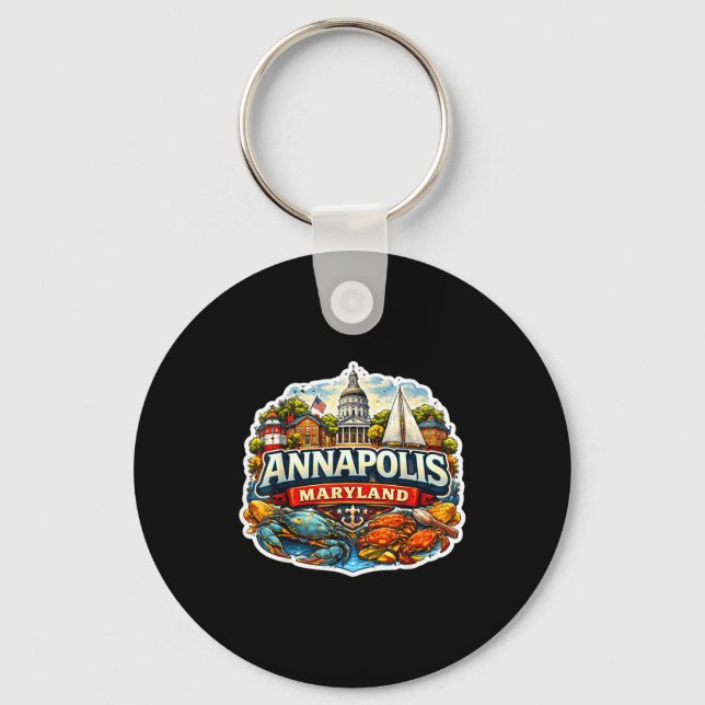 Chaveiro Lembrança da Cidade de Annapolis Maryland Estado V (Frente)
