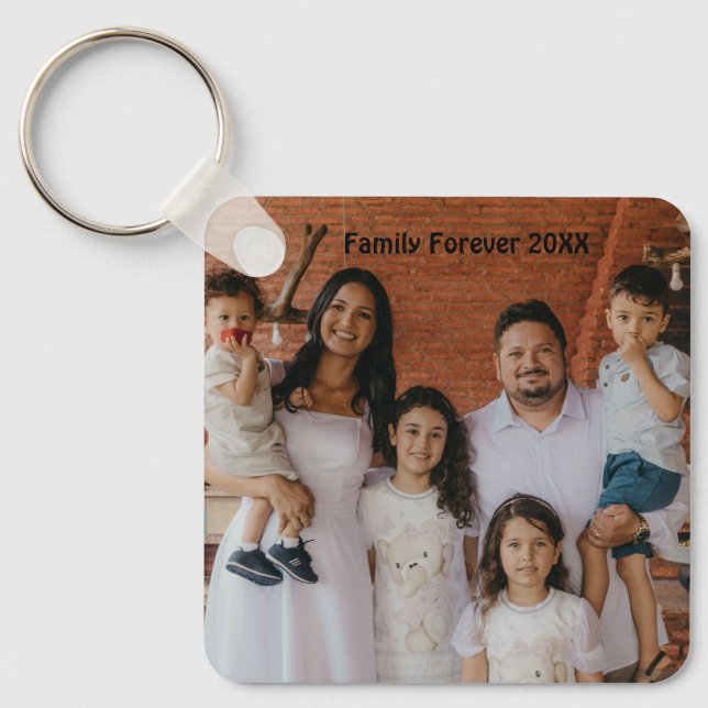Chaveiro Lembrança de Círculo de Alumínio com Foto de Famíl (Frente)