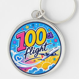 Chaveiro lembrança de viagem de avião colorido de 100º voo