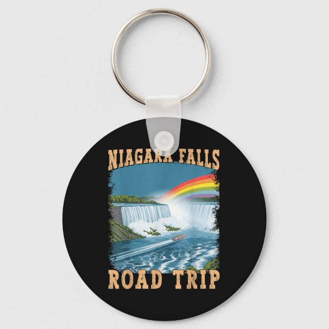 Chaveiro Lembrança de Viagem de Carro para Niagara Falls Fé (Frente)
