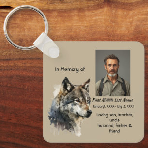 Chaveiro Lembrança Memorial Aquarela Animais Lobo