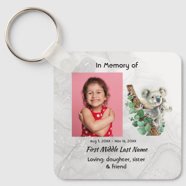 Chaveiro Lembrança Memorial Coala Fofo Crianças (Frente)