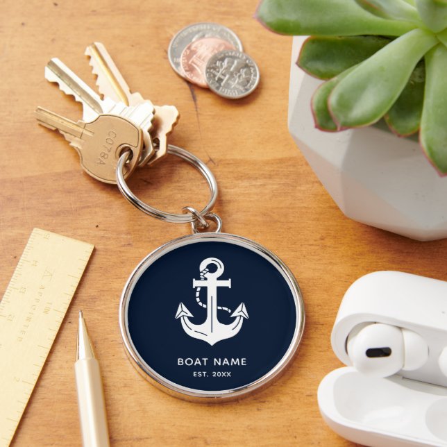 Chaveiro Lembrança Personalizada de Âncora de Navio Marinha (Mesa)