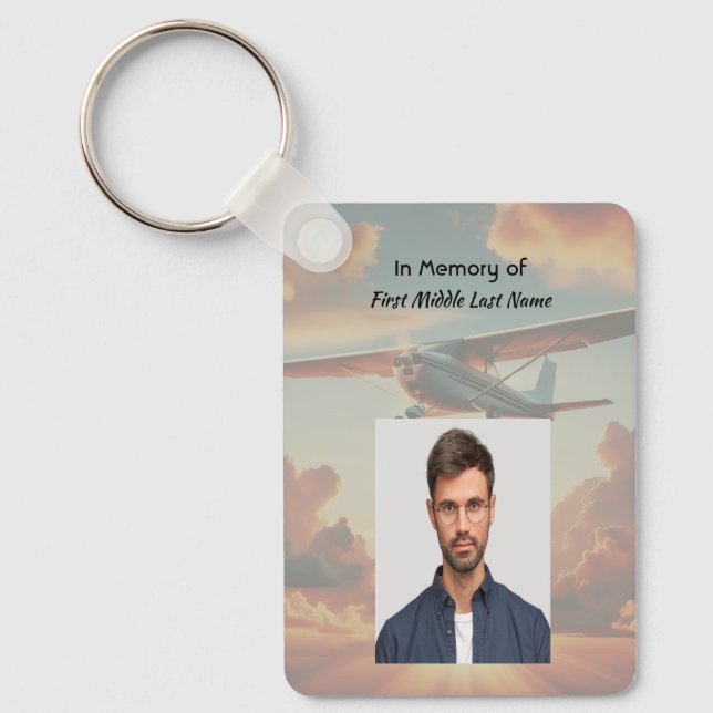 Chaveiro Lembranças Comemorativas Cristãs Avião Piloto Pôr  (Frente)
