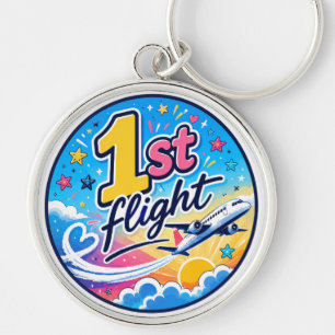 Chaveiro Lembrancinha colorida de avião do primeiro voo