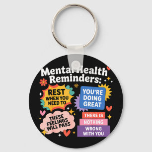 Chaveiro lembretes de saúde mental notas Lembrete de saúde 