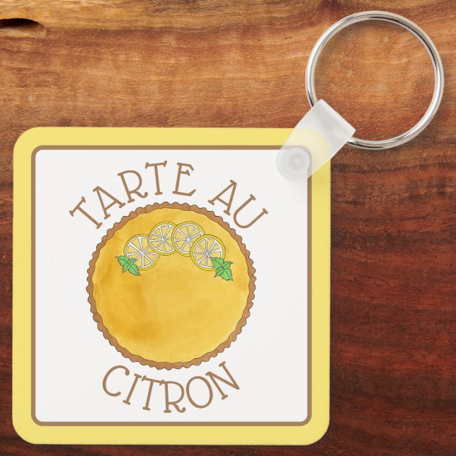 Chaveiro Lemon Tart Tarte au Citron Curd Pie Baking Comida (Verso)