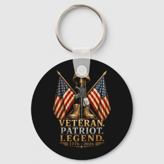 Chaveiro Lenda Patriota Veterano Bandeira Americana 250 Ano