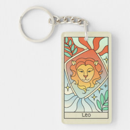 Chaveiro Leo Zodiac Sinal Abstrato Art Vintage