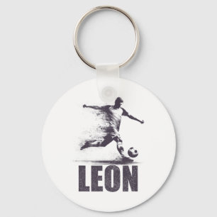 Chaveiro Leon Futebol Meninos Personalizado Primeiro Nome L