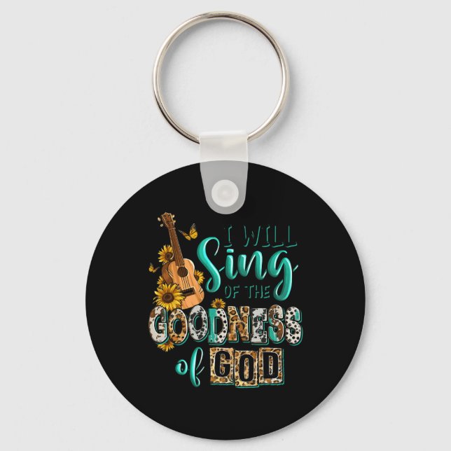 Chaveiro Leopard Sunflower Christian I Will Sing Of Goodnes (Frente)