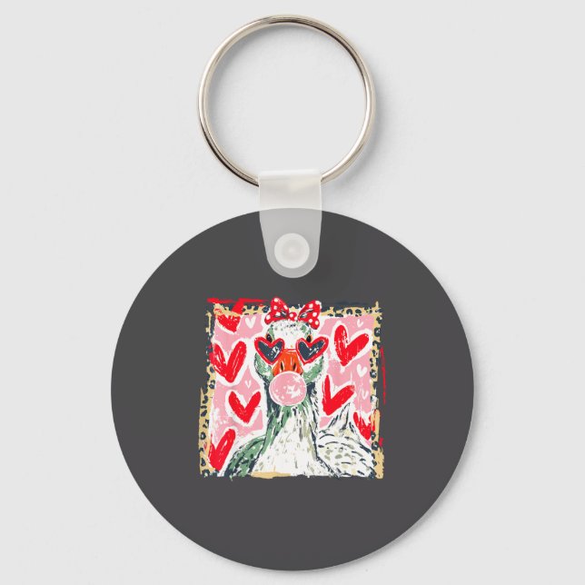 Chaveiro Leopard Valentine's Day Goose Cute Animal Couple M (Frente)