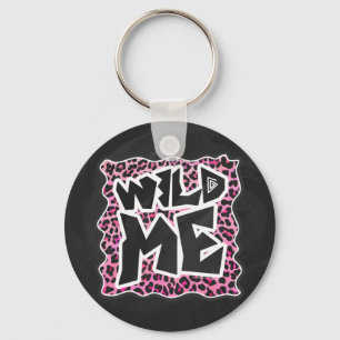 Chaveiro Leopard Wild Me Design preto e rosa quente