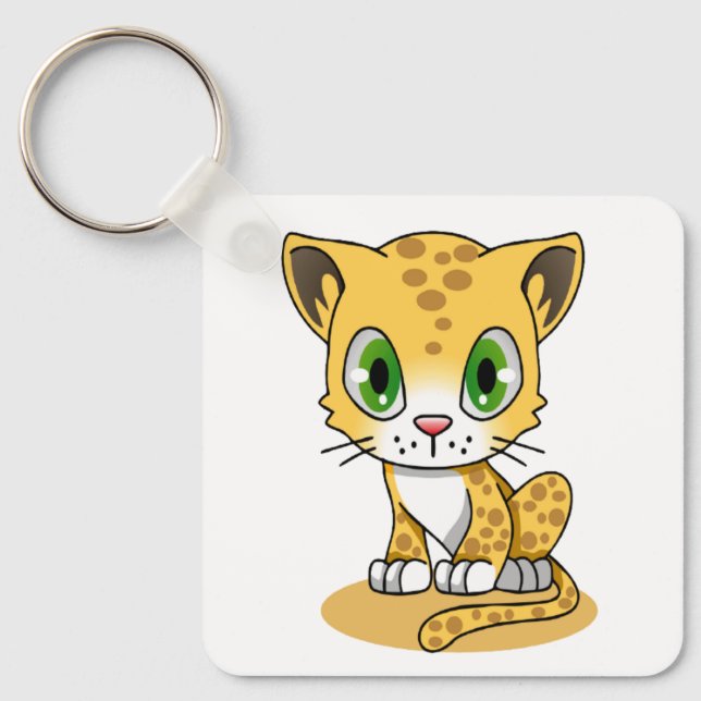 Chaveiro Leopardo Animado e Bonito (Frente)