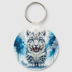 Chaveiro Leopardo Branco Feroz