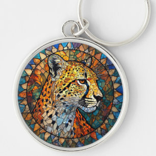 Chaveiro Leopardo em Cores Vibrantes