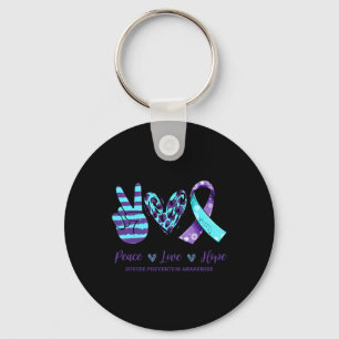 Chaveiro Leopardo Floral Ribbon Peace Love Hope Suicídio An