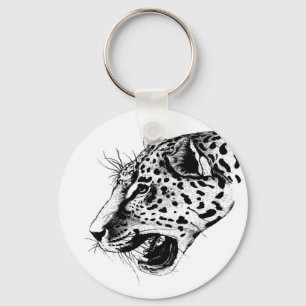 Chaveiro Leopardo Preto E Branco