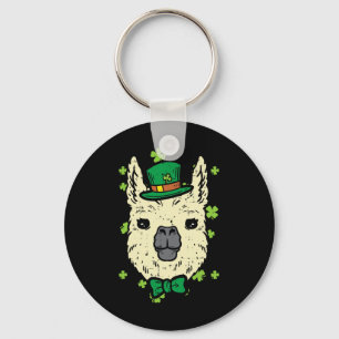 Chaveiro Leprechaun Llama Cabeça Alpaca Dia de São Patrício