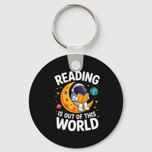 Chaveiro Ler é fora deste mundo divertido livros sobre espa