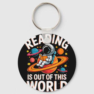 Chaveiro Ler livros engraçados fora deste mundo espacial