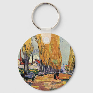 Chaveiro Les Alyscamps por Van Gogh. Paisagem de outono