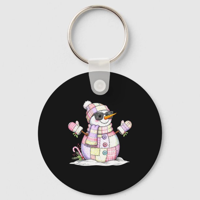 Chaveiro Let’s Chill Snowman Christmas Coffee Cute Holiday  (Frente)