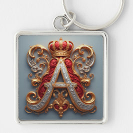 Chaveiro Letra A Majestosa Ornamentada com Coroa