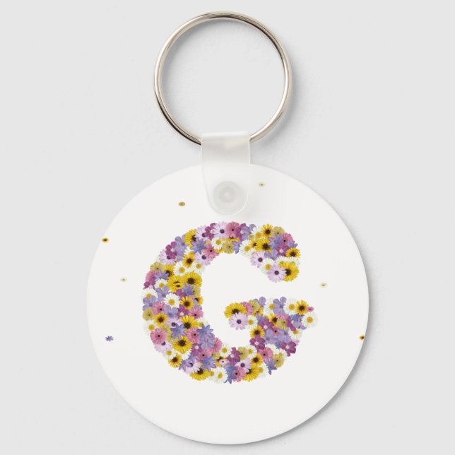 Chaveiro Letra de Flor G (Frente)