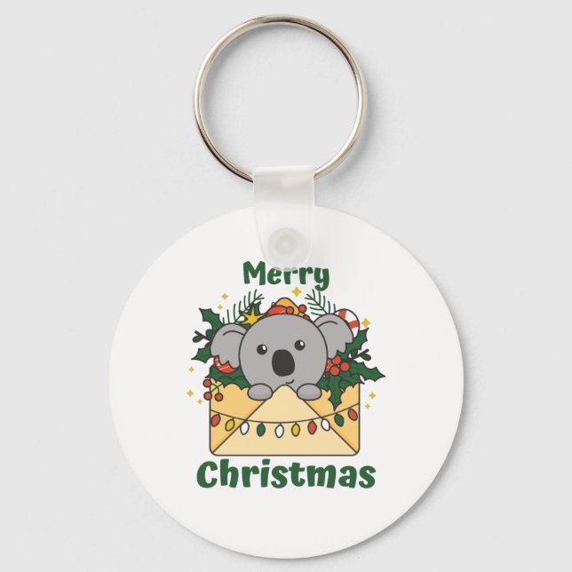 Chaveiro Letra de Natal Koala Animais de inverno Koalas (Frente)