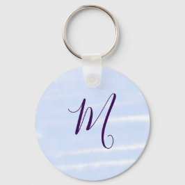 Chaveiro Letra monograma nome aquarela pastel roxo retrô