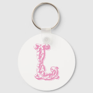 Chaveiro Letra rosa monograma L