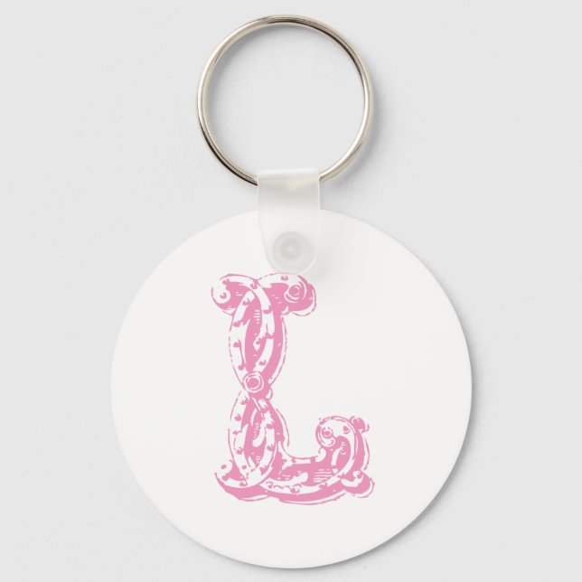 Chaveiro Letra rosa monograma L (Frente)