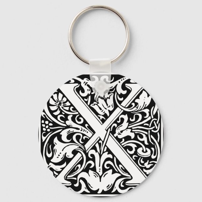 Chaveiro Letra X Monograma Medieval Arte Nova (Frente)