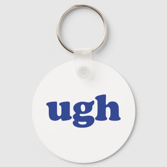 Chaveiro Letras azuis "Ugh" brancas (Frente)