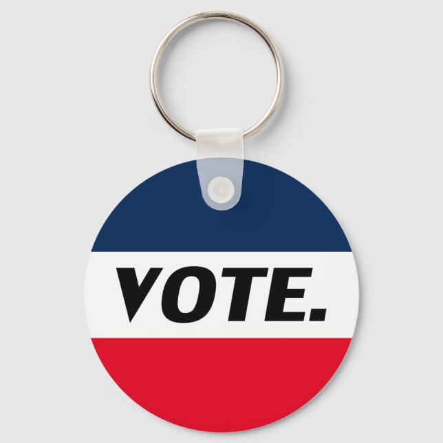Chaveiro Letras pretas "Vote", branco azul vermelho (Frente)