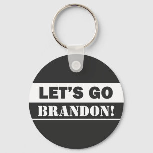 Chaveiro "Let's Go Brandon" Black And White  Keychain