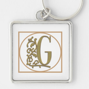 Chaveiro LETTER G MONOGRAM Belo Casamento Novo Presente Dom